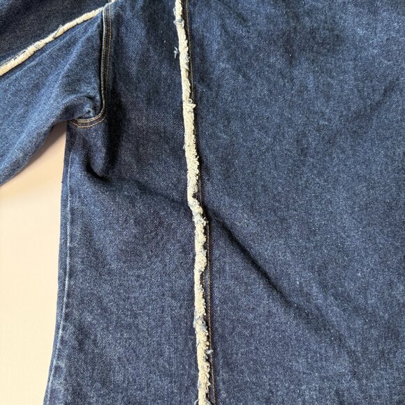 Lady J Cool Denim Jacket Y2K Urban Wear XL Patchwork Frayed Edges & Hem 2/$15 - Picture 7 of 15